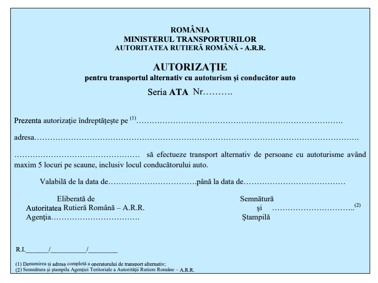 Obținerea autorizației pentru transport alternativ în România - condiții și documente necesare