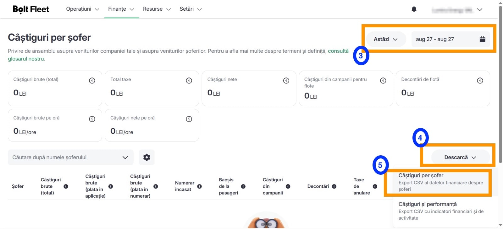 Export rapoarte castig Bolt